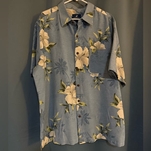 Caribbean Joe Other - Hawaiian Caribbean Joe’s Men’s Blue Silk Shirt XXL